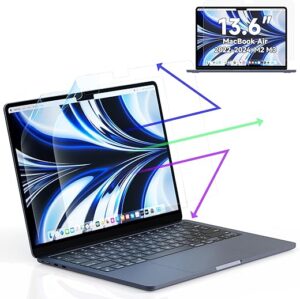 2 Unités Protection écran pour MacBook Air 13.6 Pouces (2022-2024,M2,M3 Chip)-A2681 A3113, Filtre Anti Lumiere Bleue Protege Ecran pour Mac Air 13" M2, Laptop Anti Rayures Ecran...