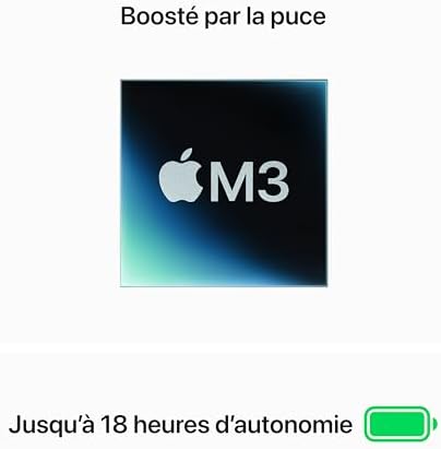 Apple 2024 Portable MacBook Air 15 Pouces avec Puce M3 écran Liquid Retina 153 Pouces 16 Go de mémoire unifiée 512 Go de Stockage SSD Clavier rétroéclairé caméra FaceTime Menagerexpress