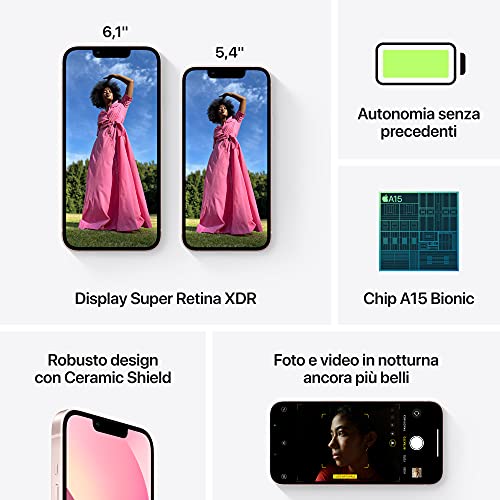Apple iPhone 13 mini 128GB 54 Pink ITA MLK23QLA Menagerexpress