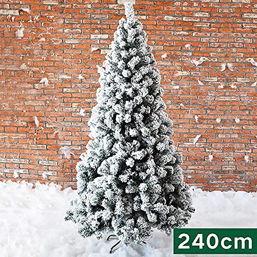 Arbres de Noël Sapin de Noël Couvert de Neige Décoration de Maison en Métal Blanc Pin Support Artificiel Sapin de Noël Facile à Assembler Couleur Blanc Taille 240cm Menagerexpress