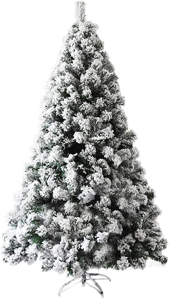 Arbres de Noël Sapin de Noël Couvert de Neige Décoration de Maison en Métal Blanc Pin Support Artificiel Sapin de Noël Facile à Assembler Couleur Blanc Taille 240cm Menagerexpress