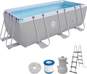 AVENLI Piscine rectangulaire avec Structure, 2343 liters, Gris, 400 x 207 x 122 cm