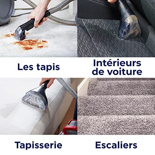 BISSELL SpotClean Pet Pro Nettoyeur Taches dAnimaux Aspirateur Shampouineuse Nettoyeur Tapis Voiture et Tissus dAmeublement Accessoires Inclus 750W Compact et Menagerexpress