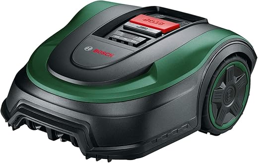 Bosch Home and Garden Tondeuse robot Indego S+ 500 avec batterie 18 V et fonction application station de charge incluselargeur de coupe de 19 cm capacité de tonte maximale Menagerexpress