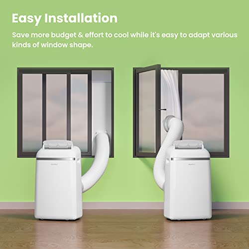 COMFEE Climatiseur Mobile 10000 BTUH 29kW 3 Modes Economie dénergie Classe A+ Mode nuit Minuterie 24H Pour pièces de 33㎡88m³ Kit dévacution inclus Réfrigérant naturel Menagerexpress