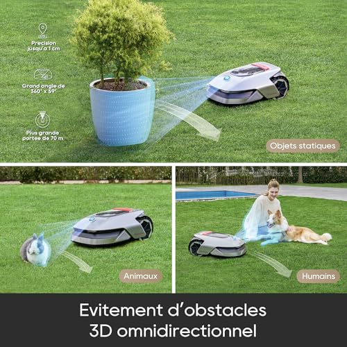 dreame A1 Robot Tondeuse Intelligente Tondeuse à Gazon robotisée sans Fil périmétrique Contrôle Aapplication OmniSense Technologie Gestion intuitive des Zones Évitement Menagerexpress