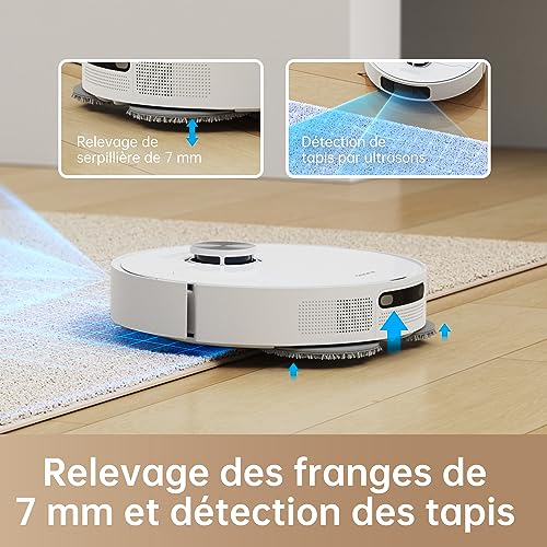 Dreame L10 Prime Robot Aspirateur Laveur avec Ascenseur de Serpillière de 7mm Nettoyage Automatique Navigation LDS Cartographie 3D 4000Pa dAspiration WiFiAPPAlexa pour Menagerexpress