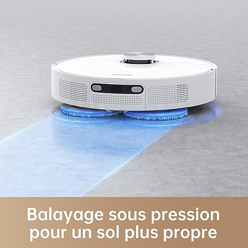 Dreame L10 Prime Robot Aspirateur Laveur avec Ascenseur de Serpillière de 7mm Nettoyage Automatique Navigation LDS Cartographie 3D 4000Pa dAspiration WiFiAPPAlexa pour Menagerexpress