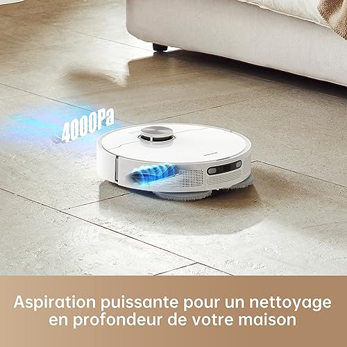 Dreame L10 Prime Robot Aspirateur Laveur avec Ascenseur de Serpillière de 7mm Nettoyage Automatique Navigation LDS Cartographie 3D 4000Pa dAspiration WiFiAPPAlexa pour Menagerexpress