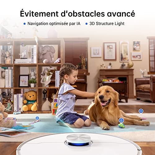 dreame L10s Ultra Robot Aspirateur Laveur avec Base Autonettoyante Vidange Poussière Nettoyage Automatique AI Détection dobstacles 3D 5300Pa Tapis Poils danimaux Menagerexpress