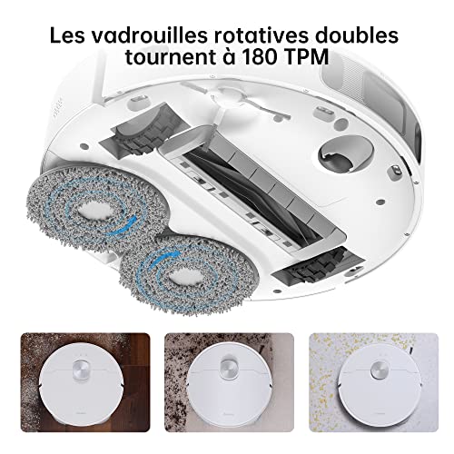 dreame L10s Ultra Robot Aspirateur Laveur avec Base Autonettoyante Vidange Poussière Nettoyage Automatique AI Détection dobstacles 3D 5300Pa Tapis Poils danimaux Menagerexpress