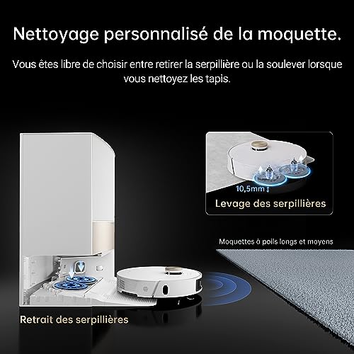 dreame L20 Ultra Robot Aspirateur Laveur avec Technologie MopExtend démontage Levage et AutoLavage des serpillières 7 000 Pa AI Action LDS Navigation Station Automatique Menagerexpress