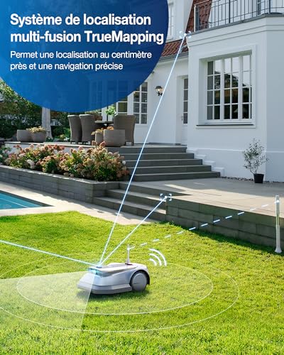 ECOVACS Goat G1800 Robot Tondeuse sans Fil périphérique 800㎡ évitement dobstacles 3D AIVI Planification Intelligente Gestion de 16 Zones Réglage de Zone Interdite Menagerexpress