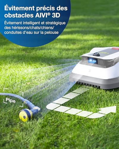 ECOVACS Goat G1800 Robot Tondeuse sans Fil périphérique 800㎡ évitement dobstacles 3D AIVI Planification Intelligente Gestion de 16 Zones Réglage de Zone Interdite Menagerexpress