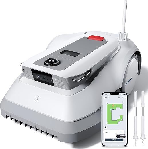 ECOVACS Goat G1800 Robot Tondeuse sans Fil périphérique 800㎡ évitement dobstacles 3D AIVI Planification Intelligente Gestion de 16 Zones Réglage de Zone Interdite Menagerexpress