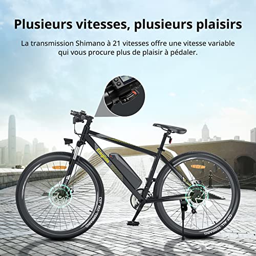 Eleglide Vélos Électrique M1 Plus Vélo de Montagne électrique 27529 VTT Électrique Batterie 125 Ah écran LCD 21 Vitesses EBike Urbain pour Adulte APP Menagerexpress