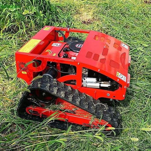 Ensemble de tondeuse à gazon robot tondeuse à essence tondeuse à gazon à essence à quatre coups avec télécommande tondeuse sur chenilles de 75 CV grimpe jusquà 45 ° Menagerexpress