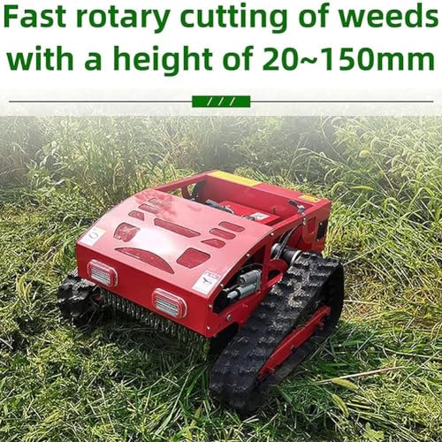 Ensemble de tondeuse à gazon robot tondeuse à essence tondeuse à gazon à essence à quatre coups avec télécommande tondeuse sur chenilles de 75 CV grimpe jusquà 45 ° Menagerexpress