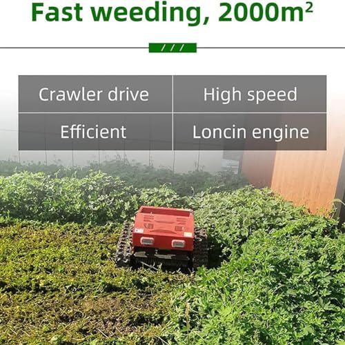 Ensemble de tondeuse à gazon robot tondeuse à essence tondeuse à gazon à essence à quatre coups avec télécommande tondeuse sur chenilles de 75 CV grimpe jusquà 45 ° Menagerexpress