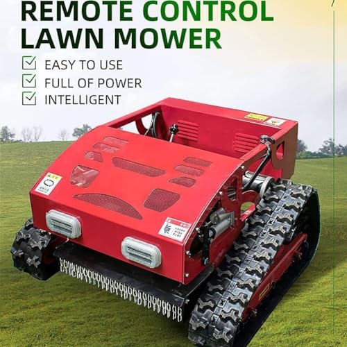 Ensemble de tondeuse à gazon robot tondeuse à essence tondeuse à gazon à essence à quatre coups avec télécommande tondeuse sur chenilles de 75 CV grimpe jusquà 45 ° Menagerexpress