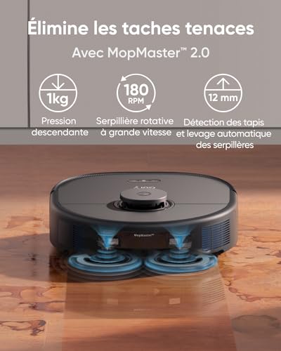 eufy X10 Pro Omni Aspirateur Robot avec Station 8 000 Pa Lavage et Séchage Automatique des Patins de Nettoyage Système dAutovidage Autoremplissage Contournement des Obstacles Menagerexpress
