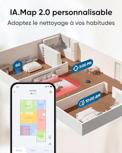 eufy X10 Pro Omni Aspirateur Robot avec Station 8 000 Pa Lavage et Séchage Automatique des Patins de Nettoyage Système dAutovidage Autoremplissage Contournement des Obstacles Menagerexpress