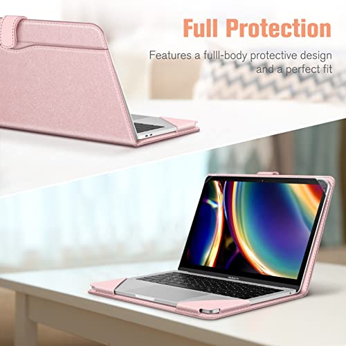 FINTIE Coque Compatible avec MacBook Air 136 Pouces M3M2 20242022 MacBook Air 13 M1 202020192018 et MacBook Pro 13 M2 M1 20162022 Housse avec Poche de Document Or Rose Menagerexpress