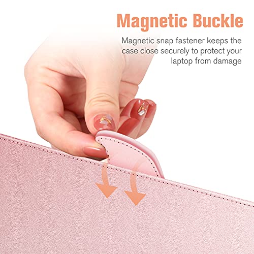 FINTIE Coque Compatible avec MacBook Air 136 Pouces M3M2 20242022 MacBook Air 13 M1 202020192018 et MacBook Pro 13 M2 M1 20162022 Housse avec Poche de Document Or Rose Menagerexpress