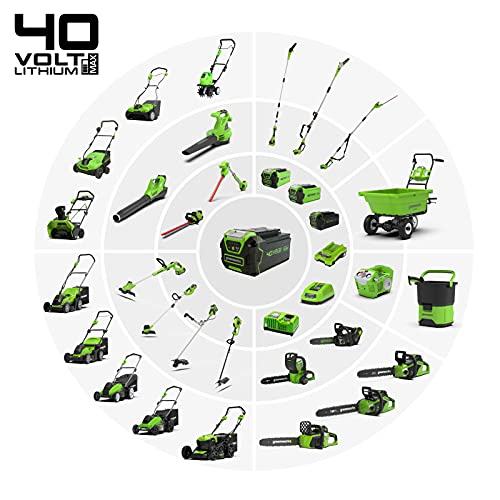 Greenworks G40LM41K2X Tondeuse à Gazon sans Fil pour Pelouses Jusquà 500m² Largeur de Coupe 41 cm Sac de 50L INCLUS Deux Batteries 40V 2Ah et Un Chargeur Garantie 3 Ans Menagerexpress