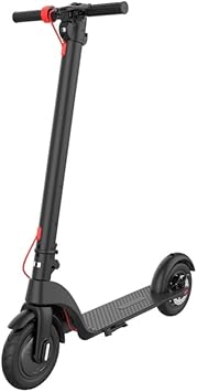 High-Tech Place Scooter Tout-Terrain Pliable étanche extérieur X7 avec pneus à Vide de 10 Pouces et écran LCD et lumières LED et Batterie au Lithium 6,4AH, Charge: 20-100 kg (Noir)