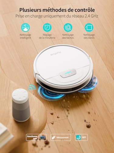 HONITURE Robot Aspirateur Laveur Poils Animaux G20 Aspirateur Robot 3 en 1 4000PA AlexaWiFiAPP Idéal pour Tapis Sols Durs UltraMince Silencieux Menagerexpress
