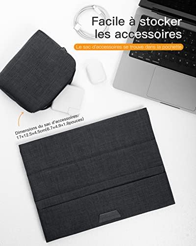 Inateck Housse 13 Pouces Compatible avec 13 MacBook Air M3A3113 M2M120242018 13 MacBook Pro M2M1 20222016 123 Surface Pro 11109X876543 Sac dAccessoires Menagerexpress