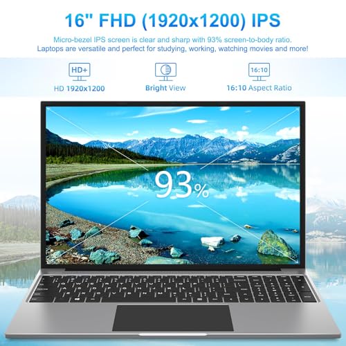 Jumper PC Portable 16 Pouces Boîtier Métallique 4Go RAM 128Go SSD Jusquà 25 GHz Celeron Ordinateur Portable Installé 1 an 365 Office 1920 1200 IPS Bluetooth40 USB 30×2 Menagerexpress