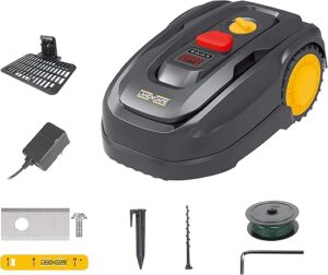 LANDXCAPE 18V(20V Max) 400m² Tondeuse à Gazon Robotisée LX796, Système de Muching, Capteur de Sécurité, Ultra Silencieuse