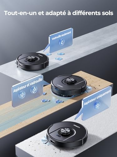 Laresar Mars01 Aspirateur Robot Laveur Navigation Lidar 360° Robot Aspirateur Laveur 5000Pa 5 Cartes Editables Convient aux Poils danimaux Tapis et SolsAppAlexaGoogle Home Menagerexpress