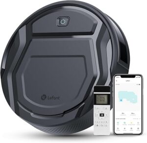 Lefant Aspirateur Robot avec Télécommande, 2200Pa Robot Aspirateur Connecté WiFi/Bluetooth/Alexa/App, Mince et Silencieux, Auto-Charge, 120min d'Autonomie, Idéal pour Poils...