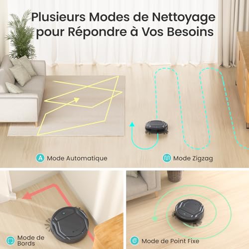 Lefant Aspirateur Robot Mince Silencieux Connecté WiFiBluetoothAlexaApp 6 Modes de Nettoyage AutoCharge 120min dAutonomie Idéal pour Poils danimaux Sols Tapis M210P Menagerexpress
