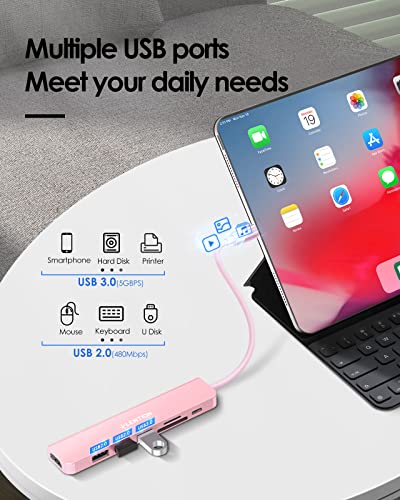 LENTION Hub USB C avec Charge PD 100W HDMI 4K Lecteur de Carte SDMicro SD USB 30 Adaptateur Compatible 20232016 MacBook ProMac Air M1M2 Chromebook iPad Plus dappareils de Menagerexpress