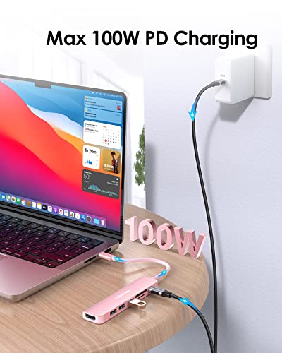LENTION Hub USB C avec Charge PD 100W HDMI 4K Lecteur de Carte SDMicro SD USB 30 Adaptateur Compatible 20232016 MacBook ProMac Air M1M2 Chromebook iPad Plus dappareils de Menagerexpress