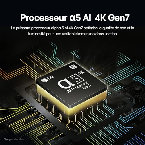 LG TV LED 2024 | 65UT73 | 65 Pouces | UHD | Processeur α5 gen 7 AI 4K Noir Menagerexpress