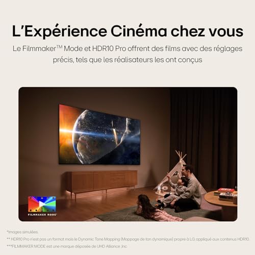 LG TV LED 2024 | 65UT73 | 65 Pouces | UHD | Processeur α5 gen 7 AI 4K Noir Menagerexpress