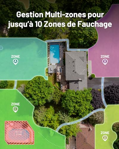 MAMMOTION YUKA 1500 Robot Tondeuse sans Fil Périphérique Robot Tondeuse jusquà 1500m² 45 de Pente Installation sans Fil Périphérique Vision 3D+ RTK Gestion MultiZones Menagerexpress