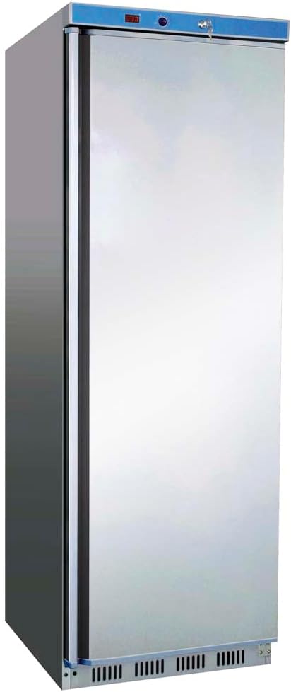 MBH Congélateur vertical professionnel INOX pour hôtellerie Armoire congélateur industrielle 400 litres en acier inoxydable pour restaurant Menagerexpress