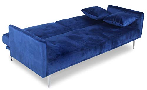 Menzzo Carla Canapé en Velours Bleu 191 Menagerexpress
