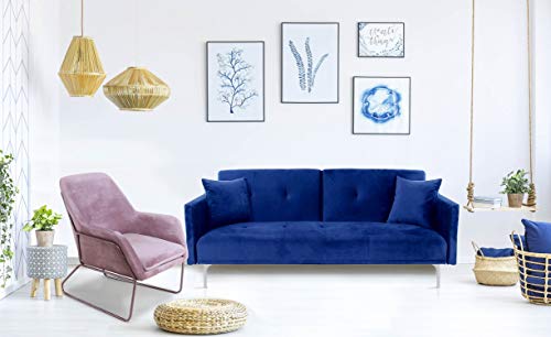 Menzzo Carla Canapé en Velours Bleu 191 Menagerexpress