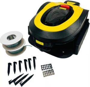 Nemura Robot Tondeuse 600 m2 - Coupe de 18cm avec Lames en Acier de Haute qualité - Réglable, Pratique et Ingénieux - Livré avec Cable, Piquet et Station de Chargeur