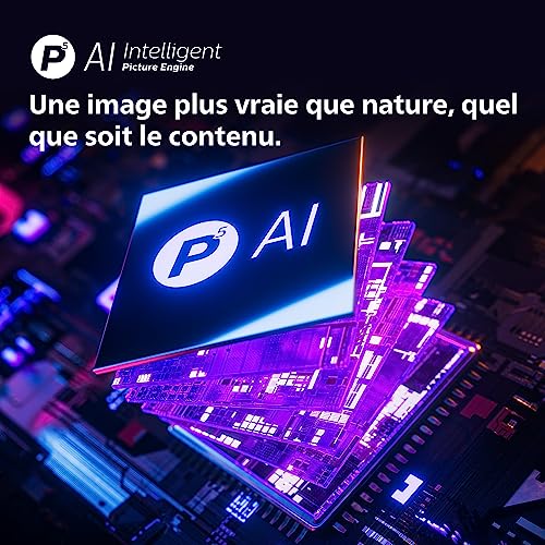 Philips Ambilight OLED70812 139 cm 55 Pouces Smart 4K OLED TV | UHD HDR10+ | 120Hz | Moteur P5 AI Perfect Picture | Dolby Atmos | Enceintes 20W | Compatible avec Menagerexpress