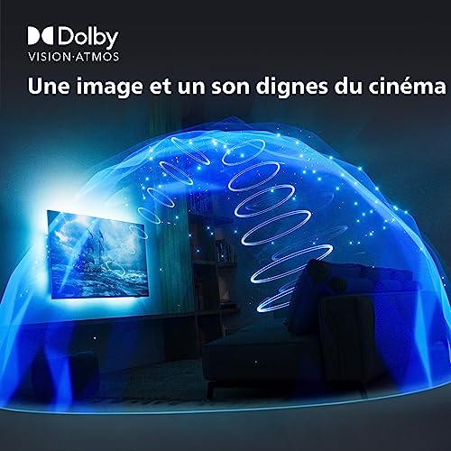 Philips Ambilight OLED70812 139 cm 55 Pouces Smart 4K OLED TV | UHD HDR10+ | 120Hz | Moteur P5 AI Perfect Picture | Dolby Atmos | Enceintes 20W | Compatible avec Menagerexpress