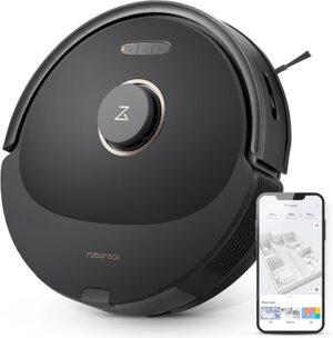roborock Q8 Max Robot Aspirateur Possède Les Deux Brosses, L'aspiration de 5500 Pa, Les Zones Interdites, Le Nettoyage Le Long de la Ligne du Sol, Le Dessin 3D, APP -Noir