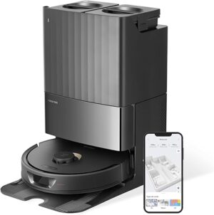 roborock Qrevo Robot Aspirateur Laveur avec Station, Fonctions automatiques Vidage, Lavage, Séchage, Nettoyage de la Station, Remplissage, 5500 Pa, Double serpillière rotative,...